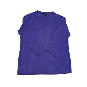 Talbots Petites Pure Cashmere Solid Lavender Purple Crew Pullover Sweater PM ECU